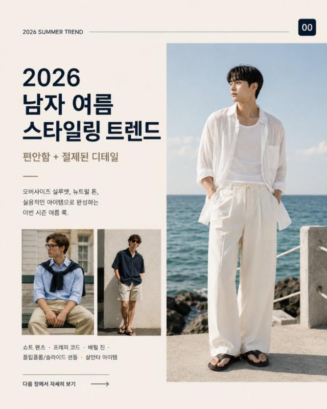 2026 남자 여름 스타일링 트렌드 5가지 - Image 1
